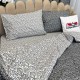 Set Lenjerie Pat Dublu Bicolor 4 Piese + 2 Draperii 150x235cm din Bumbac Ranforsat – Confort și Eleganță, Fabricat în România, Alb, Negru, crengute