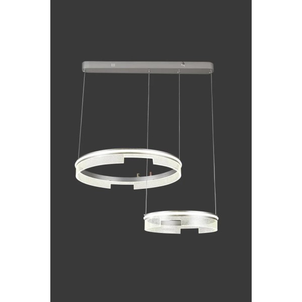 Lustra LED Tip Pendul RFAN, Model C23011/2, Cu Telecomanda, 3 Tipuri De Lumina, Inaltime Reglabila, 240W, Gri [1]