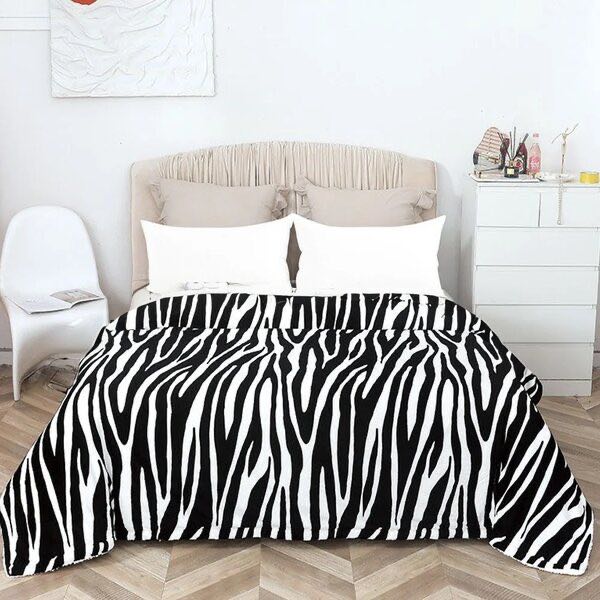 Patura CoCoLiNo, 195x210cm, Negru, Alb, zebra [1]