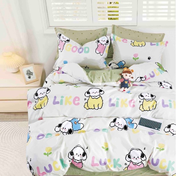 Lenjerie pat 1 PERSOANA,  FINET, 4 piese, Jojo Home, Multicolor, catei [1]
