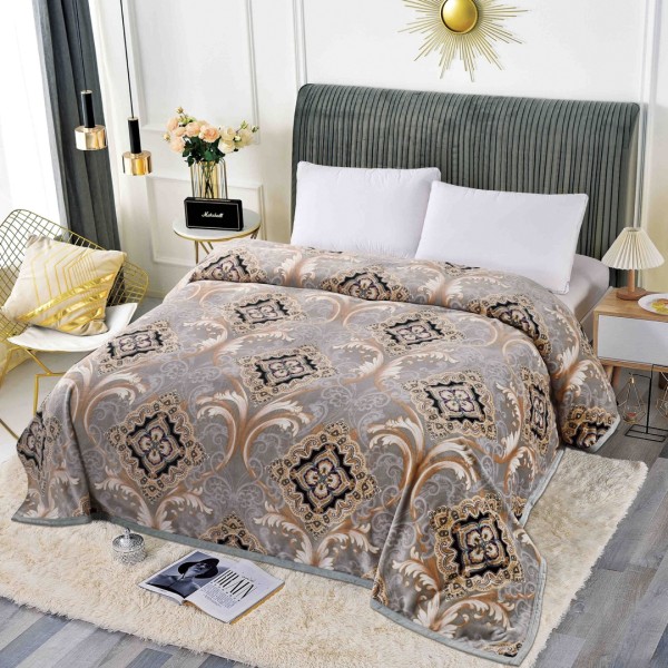 Patura CoCoLiNo, 200x230cm, Jojo Home, Bej, frunze [1]