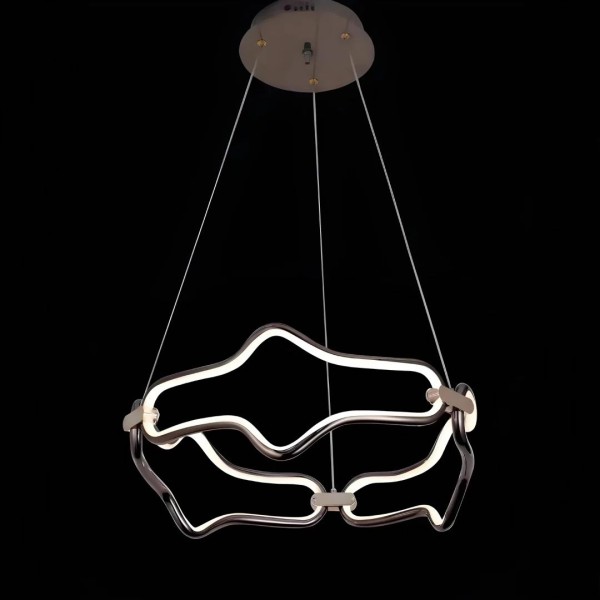 Lustra LED Tip Pendul RFAN, Model 1272/1, 3 Tipuri De Lumina, Inaltime Reglabila, 120W, Gri [1]