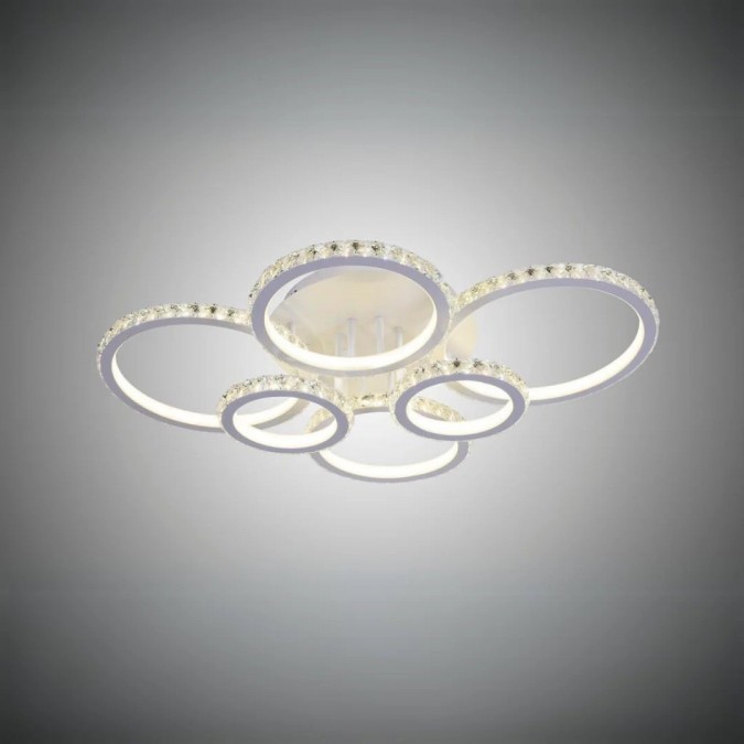 Lustra LED RFAN, Model R9011/6, Cu Telecomanda, 3 Tipuri De Lumina, Intensitate Reglabila, 232W, Alb