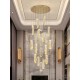 Candelabru LED RFAN, Model R9106/15, Textura Cristal, Metal, 351W, Auriu