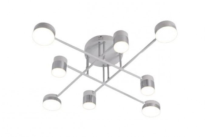 Lustra LED RFAN, Model R9031-8, Cu Telecomanda, 3 Tipuri De Lumina, Intensitate Reglabila, 96W, Alb