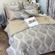 Set Luxury:  Lenjerie de Pat dublu, din Catifea Royală Velvetto, 6 piese si Draperie cu inele încastrate, 2buc x 150x245cm, cu Șnur Magnetic și Față de Pernă Decorativă, Ivory, Bej