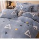 Lenjerie pat 1 PERSOANA, Super Pufoasa COCOLINO, 4 piese, Jojo Home, Bleu, forme geometrice