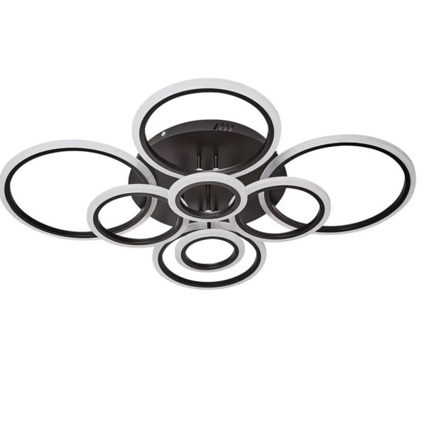 Lustra LED RFAN, Model R9021-4+4, Cu Telecomanda, 3 Tipuri De Lumina, Intensitate Reglabila, 208W, Negru [1]