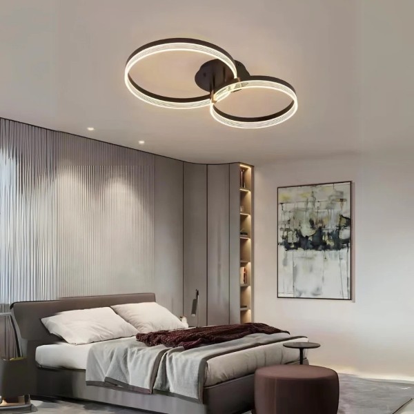 Lustra LED RFAN, Model F2330-2, Cu Telecomanda, 3 Tipuri De Lumina, Intensitate Reglabila, 86W, Maro [1]