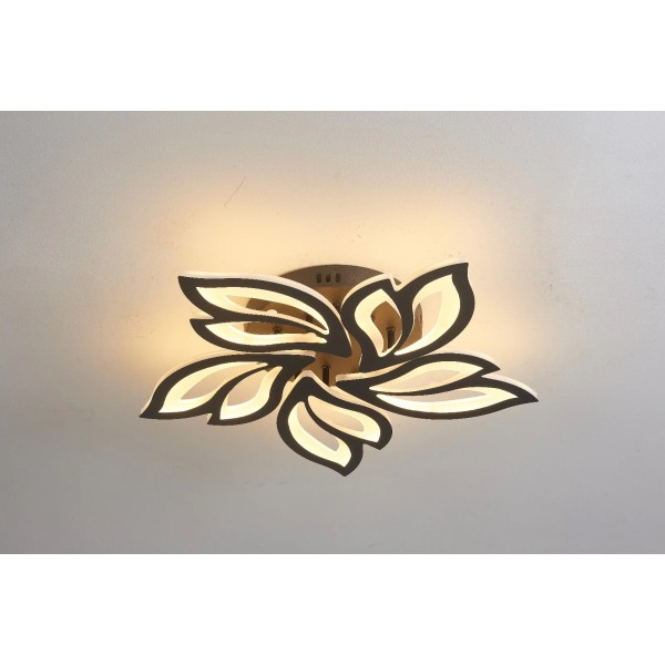 Lustra LED RFAN, Model K137-5, Cu Telecomanda, 3 Tipuri De Lumina, Intensitate Reglabila, 120W, Negru [1]