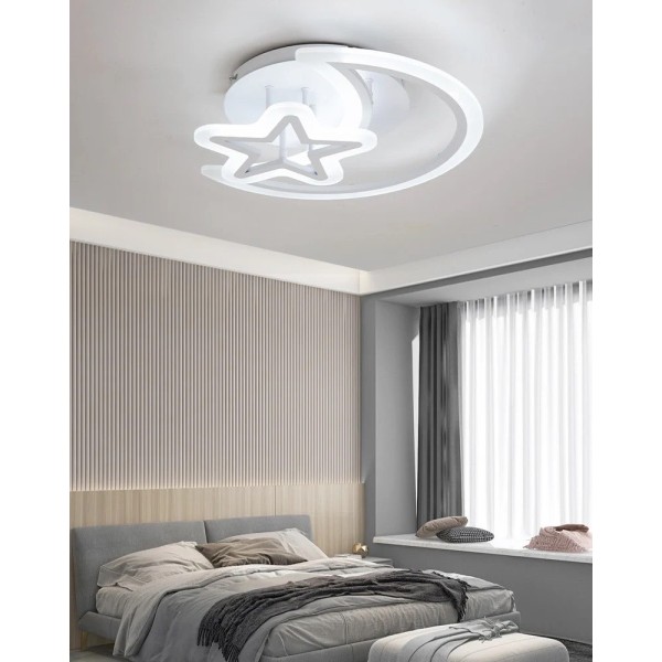 Lustra LED RFAN, Model K005, Cu Telecomanda, 3 Tipuri De Lumina, Intensitate Reglabila, 80W, Alb [1]