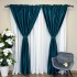 Set 2 Draperii Blackout CLASS Satinata cu fir fin de sclipici - 2m latime x 2.45m inaltime x Tiv lat, Turquoise - CR10 [5]
