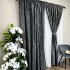 Draperie Catifea Asama cu insertii aurii, Gri inchis - V14, 140cm latime x 260cm inaltime, cu rejansa pt bara [5]