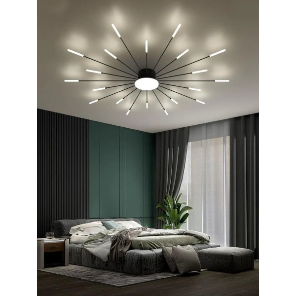 Lustra LED RFAN, Model R9139/20+1, Cu Telecomanda, 3 Tipuri De Lumina, Intensitate Reglabila, 15W, Negru/Auriu [1]