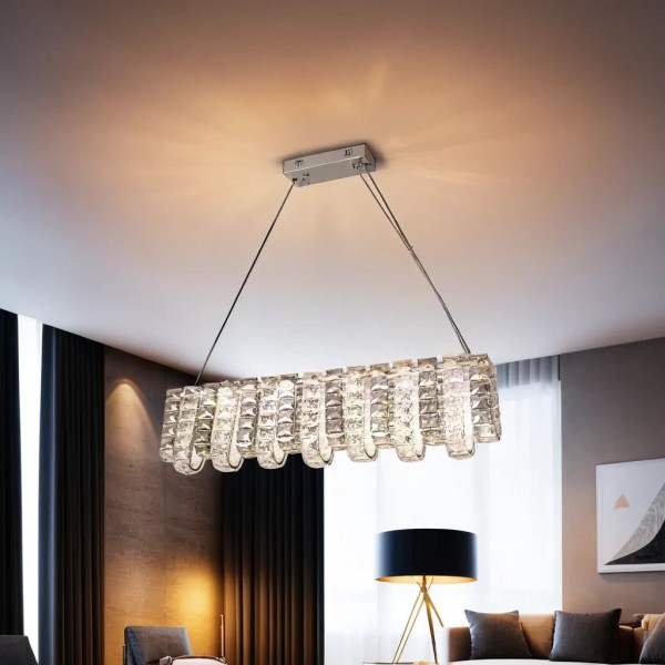 Candelabru LED RFAN, Model 70033-L850, Textura Cristal, Metal, 40W, Argintiu [1]