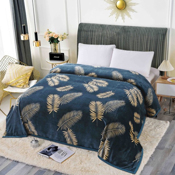 Patura CoCoLiNo, Jojo Home, 200x230cm, Verde, frunze [1]