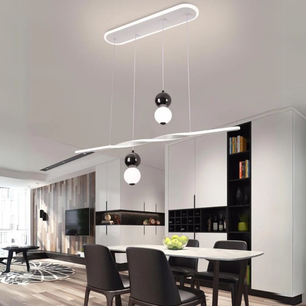 Pendul LED RFAN, Model 1488, Cu Telecomanda, 3 Tipuri De Lumina, Inaltime Reglabila, 74W, Alb [1]