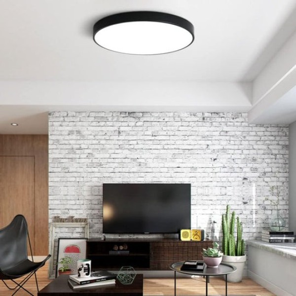 Plafoniera LED RFAN, Rotunda, Mat, 60W, Lumina Rece, 6500K, Negru [1]