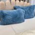  Pilota CoCoLiNo Fluffy, cu Blanita tip Sherpa, Alba, 200x230cm + 2 fete de perna 50x70cm, matlasata, Gri Albastrui [7]