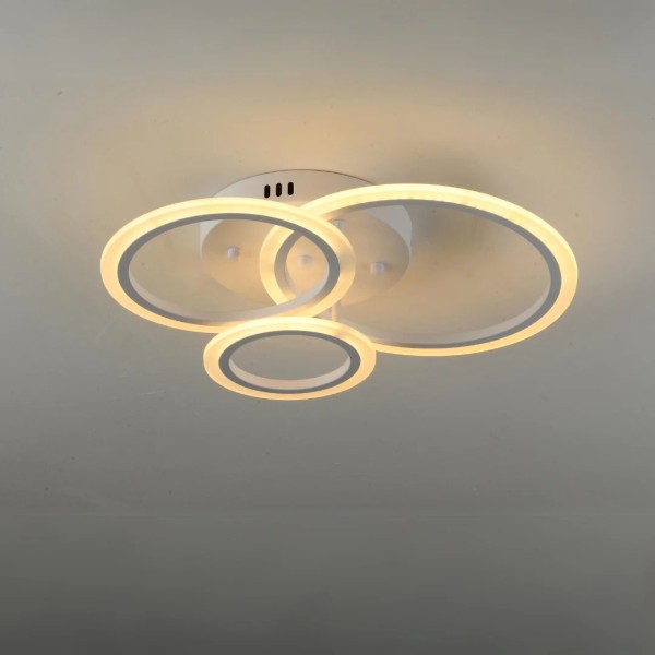 Lustra LED RFAN, Model K001-3, Cu Telecomanda, 3 Tipuri De Lumina, Intensitate Reglabila, 66W, Alb [1]