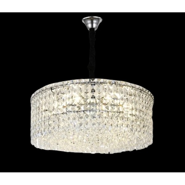 Candelabru RFAN, Model RF7108/600, Textura Cristal, Metal, 10 X E14, Argintiu [1]