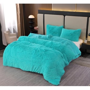 Pilota Super Pufoasă CoCoLiNo Fluffy cu Blăniță Sherpa Asortată, si 2 Fețe de Pernă, Bleu Pilota Super Pufoasă CoCoLiNo Fluffy cu Blăniță Sherpa Asortată, si 2 Fețe de Pernă, Bleu