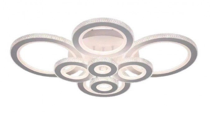 Lustra LED RFAN, Model M600/8, Cu Telecomanda, 3 Tipuri De Lumina, Intensitate Reglabila, 336W, Alb