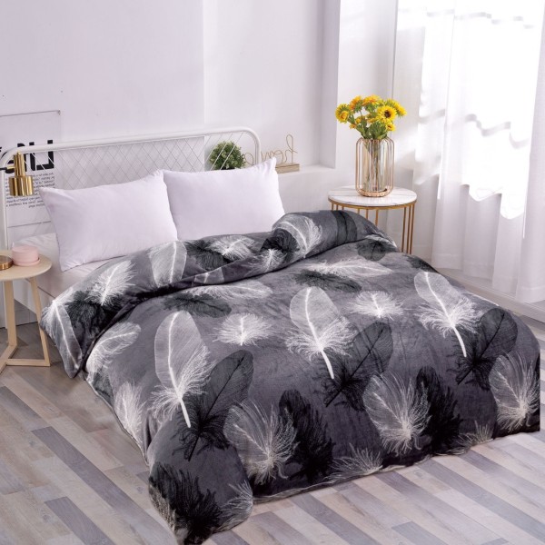 Patura pufoasa cocolino 200x230cm, 240g/mp, Gri, pene [1]