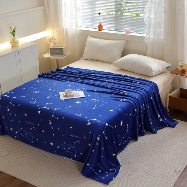Pătură Super Soft Cocolino, 200x230 cm – Răsfăț absolut în zilele reci, Albastru închis, zodiac [1]