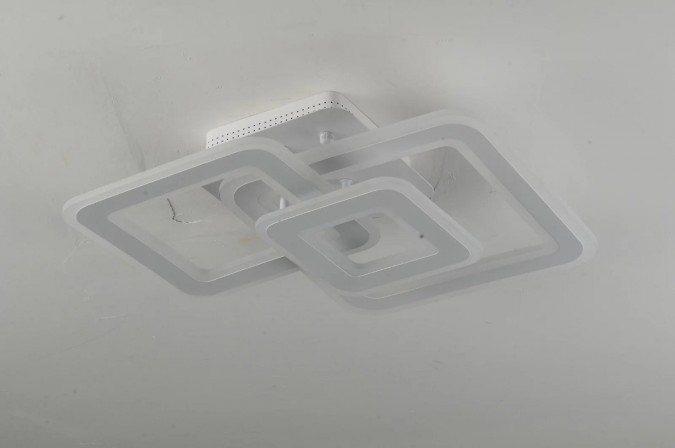 Lustra LED RFAN, Model M988-3, Cu Telecomanda, 3 Tipuri De Lumina, Intensitate Reglabila, 170W, Alb