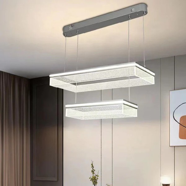 Lustra LED Tip Pendul RFAN, Model F23016/2, Cu Telecomanda, 3 Tipuri De Lumina, Inaltime Reglabila, 240W, Gri [1]