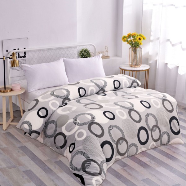 Patura pufoasa cocolino 200x230cm, 240g/mp, Gri, cercuri [1]