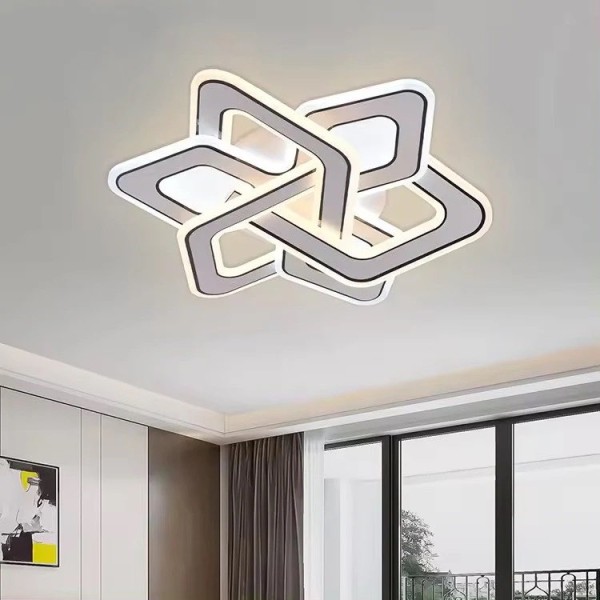 Lustra LED RFAN, Model R9136/520, Cu Telecomanda, 3 Tipuri De Lumina, Intensitate Reglabila, 61W, Alb/Negru [1]