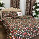 Set Lenjerie Pat Dublu Crăciun 4 Piese + 2 Draperii 150x235cm din Bumbac Ranforsat – Confort și Eleganță, Fabricat în România, Verde, ciorapii, fulgi de nea