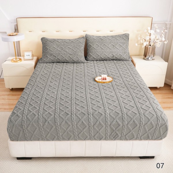 Husa cu elastic 180x200cm, pufoasa cocolino si 2 fete de perna, Gri inchis [1]