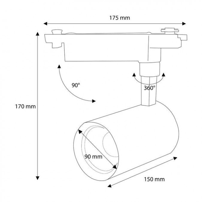 Proiector LED RFAN, Model B72 WH, 30W, 4000K Lumina Neutra, 3420lm, Directionabil pe Sina Monofazata, Alb