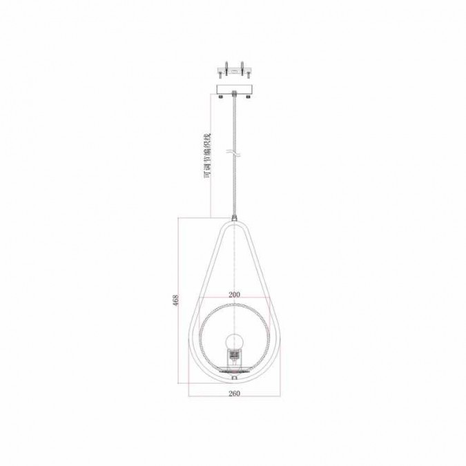 Pendul RFAN, Model ZM82, Cu Abajur, 1 X E14, Inaltime Reglabila, Auriu