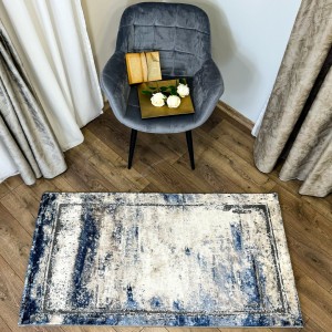 Covor Modern, Elegant, 120x180cm, gros si pufos, SHINNY V2, Albastru/Gri/Alb Covor Modern, Elegant, 120x180cm, gros si pufos, SHINNY V2, Albastru/Gri/Alb