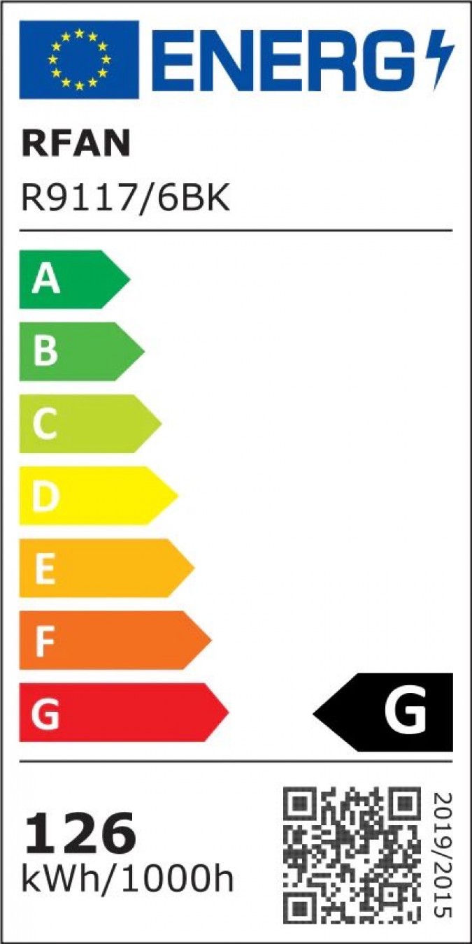 Lustra LED RFAN, Model R9117-6, Cu Telecomanda, 3 Tipuri De Lumina, Intensitate Reglabila, 126W, Negru