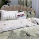 Set Lenjerie Pat Dublu Crăciun 4 Piese + 2 Draperii 150x235cm din Bumbac Ranforsat – Confort și Eleganță, Fabricat în România, Bej, Alb, reni