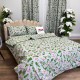 Set Lenjerie Pat Dublu Crăciun 4 Piese + 2 Draperii 150x235cm din Bumbac Ranforsat – Confort și Eleganță, Fabricat în România, Gri, Verde, crenguțe de brad, vasc