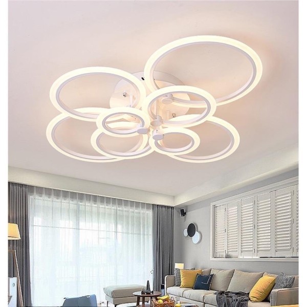 Lustra LED RFAN, Model K38/8, Cu Telecomanda, 3 Tipuri De Lumina, Intensitate Reglabila, 250W, Alb [1]
