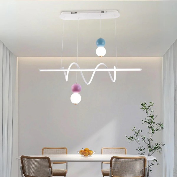 Pendul LED RFAN, Model 1601, Cu Telecomanda, 3 Tipuri De Lumina, Inaltime Reglabila, 62W, Alb [1]