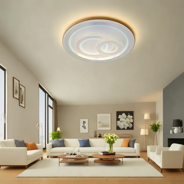 Lustra LED RFAN, Model R9116/460, Cu Telecomanda, 3 Tipuri De Lumina, Intensitate Reglabila, 99W, Alb [1]