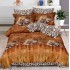 Lenjerie pat dublu, Finet, 6 piese, Maro, leoparzi [6]