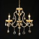 Candelabru RFAN, Model 666-3, Cu Margele Tip Cristal, Metal, 3 X E14, Auriu