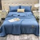 Set luxury cu PILOTA de VARA, din MATASE SATINATA, 4 piese, Bleu