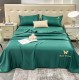 Set luxury cu PILOTA de VARA, din MATASE SATINATA, 4 piese, Verde smarald