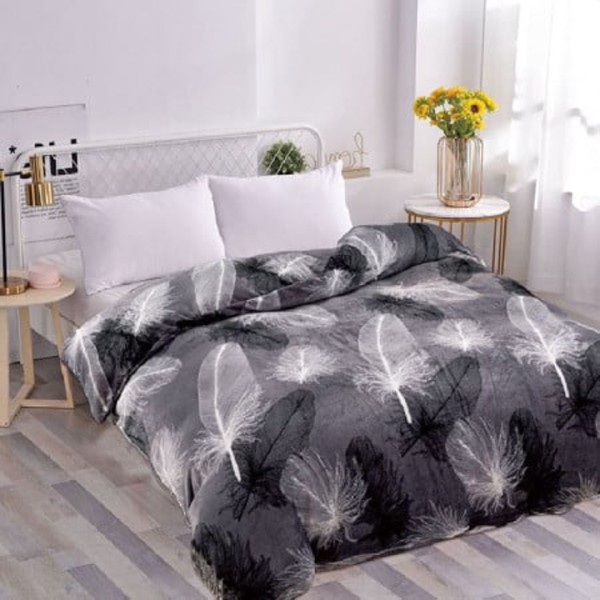 Patura pufoasa cocolino 200x230cm, 240g/mp, Gri, pene [1]