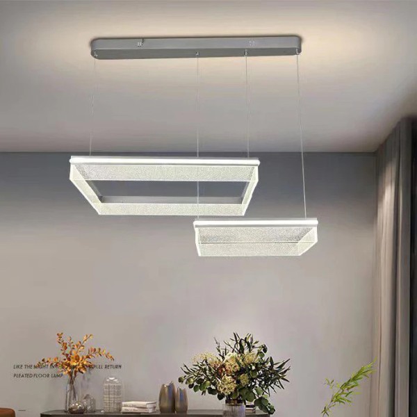 Lustra LED Tip Pendul RFAN, Model F23017/2, Cu Telecomanda, 3 Tipuri De Lumina, Inaltime Reglabila, 360W, Gri [1]